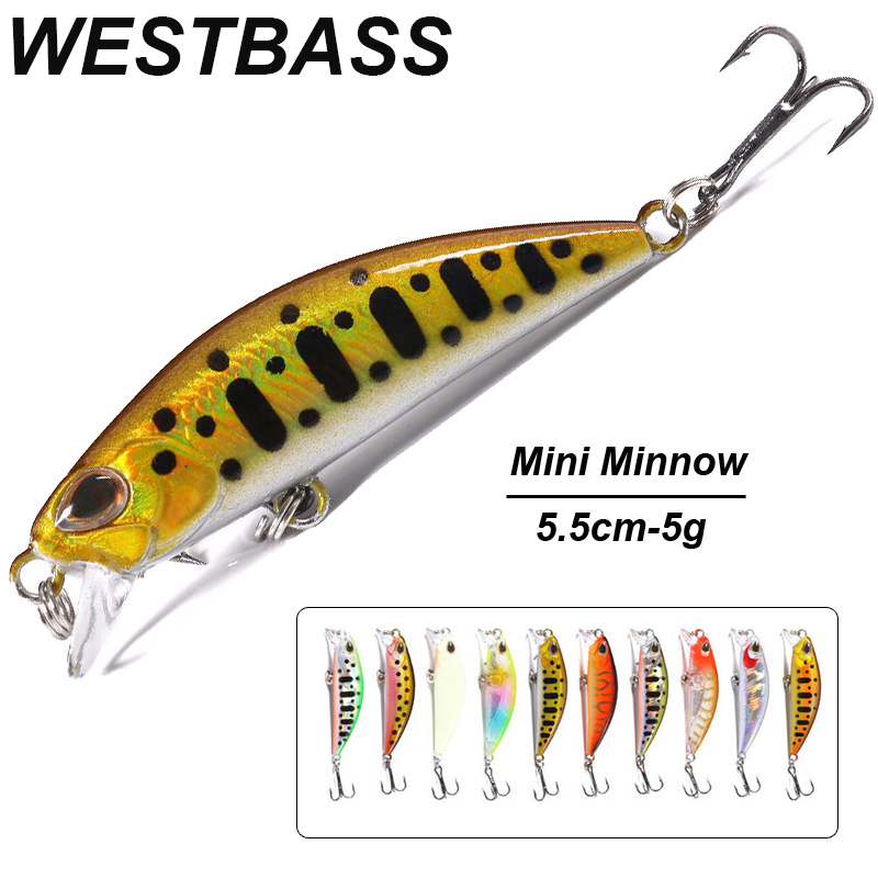 Fishing Lure Crankbait - WESTBASS 1PX Micro Minnow Köder 55mm-5g