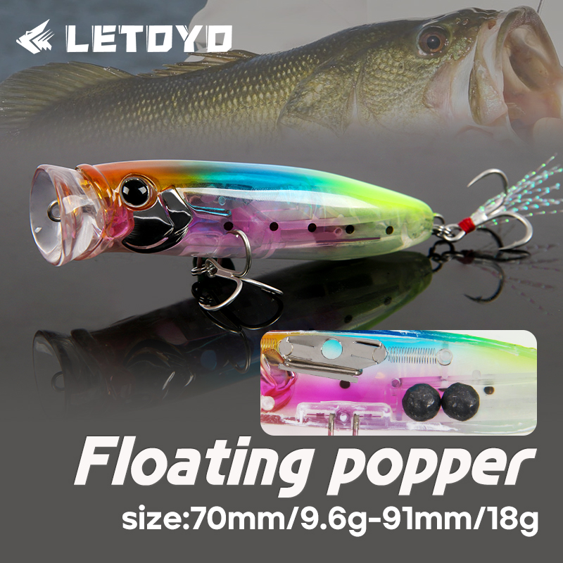 Fishing Lure Popper - LETOYO 9,6 g/18 g schwimmender Popper-Köder