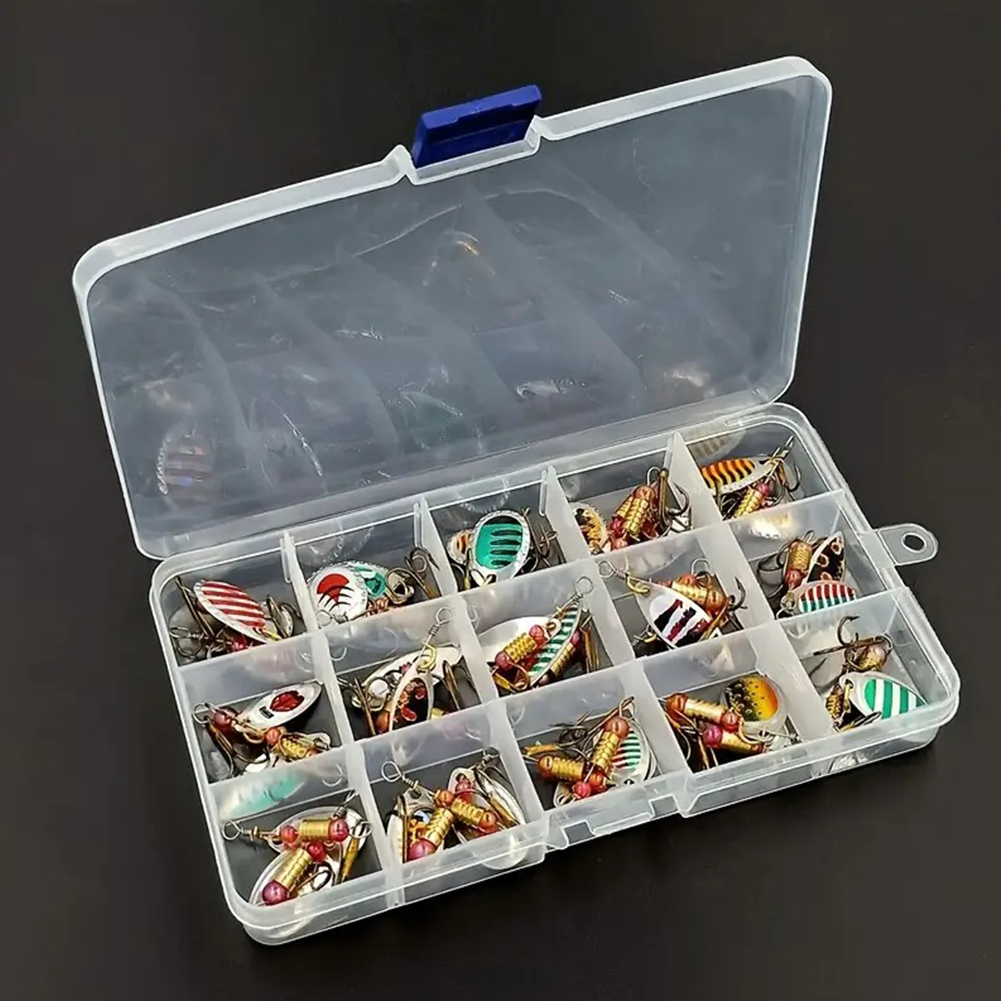 Fishing Lure Crankbait - 30 Stück Metall-Löffelspinner Angelköder mit Dreifachhaken,