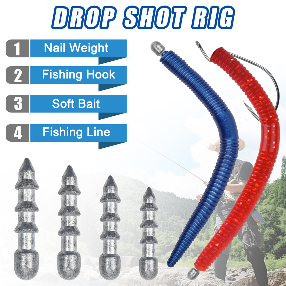 60pcs Nagel gewichte Wurm Ange – Fishing Lure Accessories Bewertung und Preis