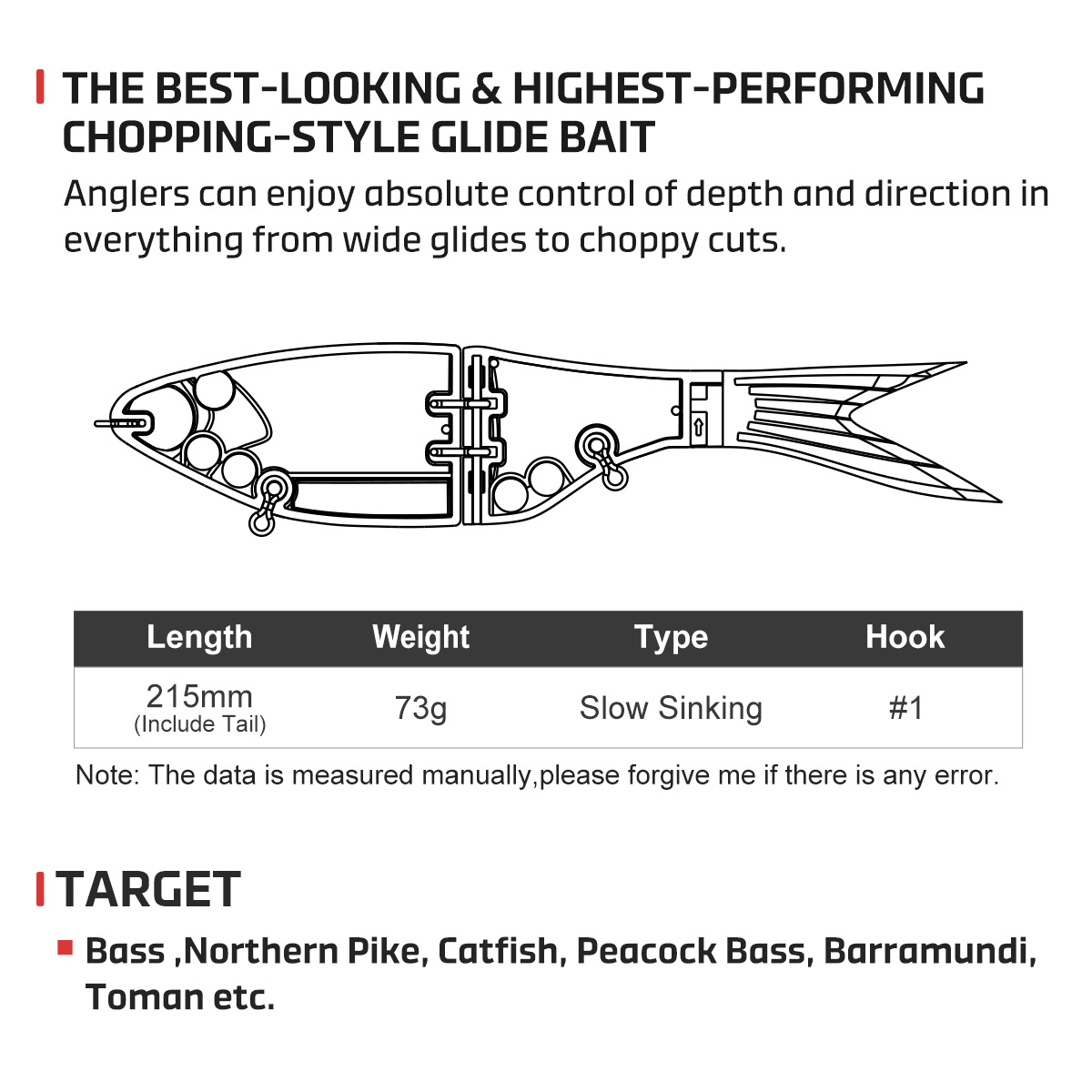 Nr.: 215 mm 73 g Amata Glide S – Fishing Lure Swimbait Bewertung und Preis