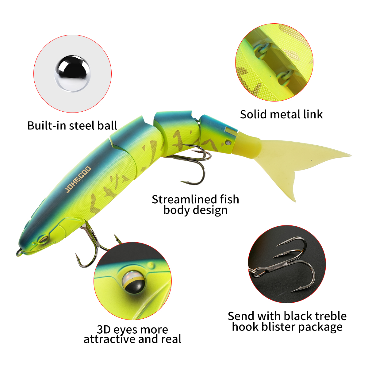 Johncoo Angelköder mit Gelenk, – Fishing Lure Popper Bewertung und Preis